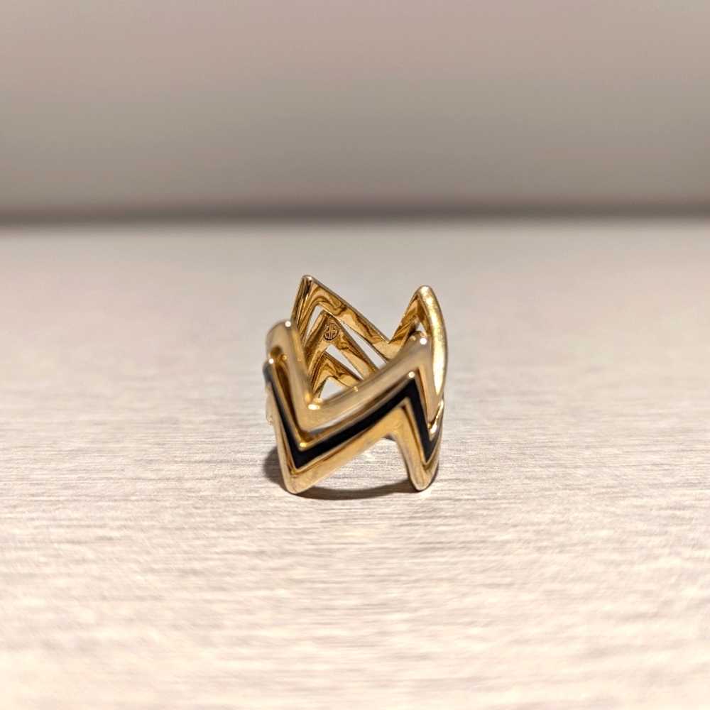 Gold and black stackable rings